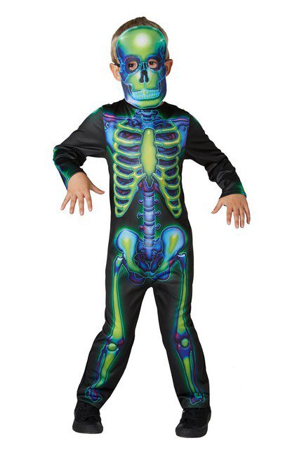 Neon Skeleton Glow in the Dark Child Costume