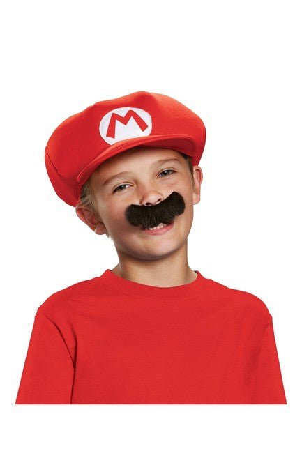 Mario Child Hat and Moustache - Costume Market