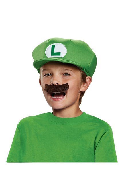 Luigi Child Hat and Moustache - Costume Market