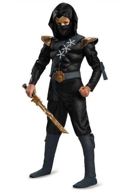 Black Ninja Classic Muscle Costume - Party Australia