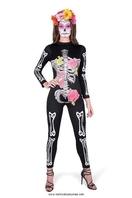 Day of the Dead Cat Suit Costume - Party Australia