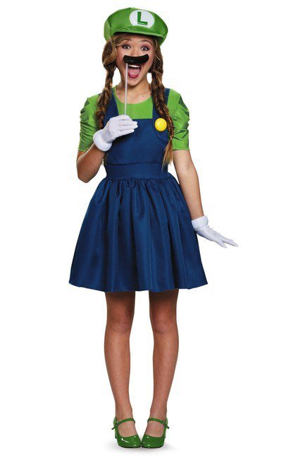 Luigi Skirt Version Adult Costume - Party Australia