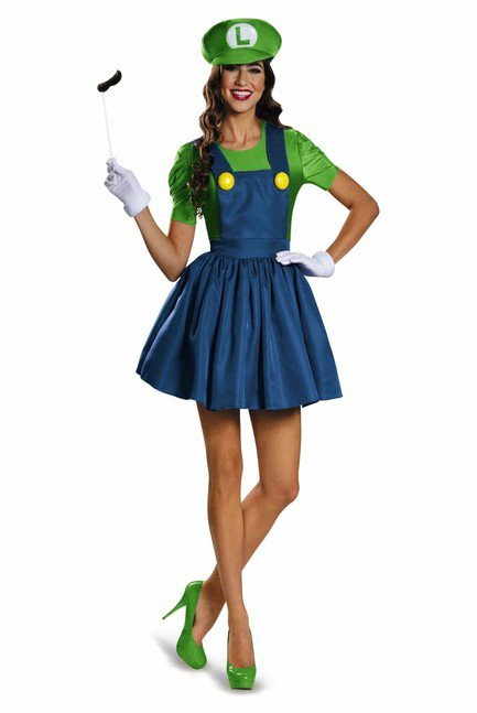 Luigi Skirt Version Adult Costume - Party Australia