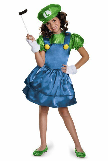 Luigi Skirt Version Child Costume - Party Australia