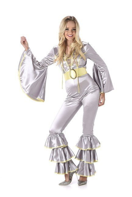 Silver Disco Jumpsuit Costume - Party Australia