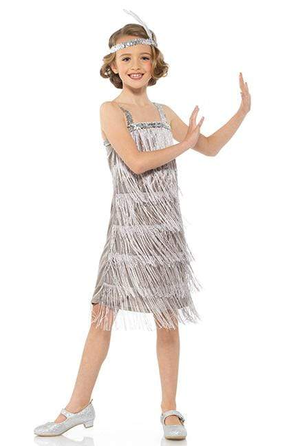 Silver Flapper Girls Costume - Party Australia